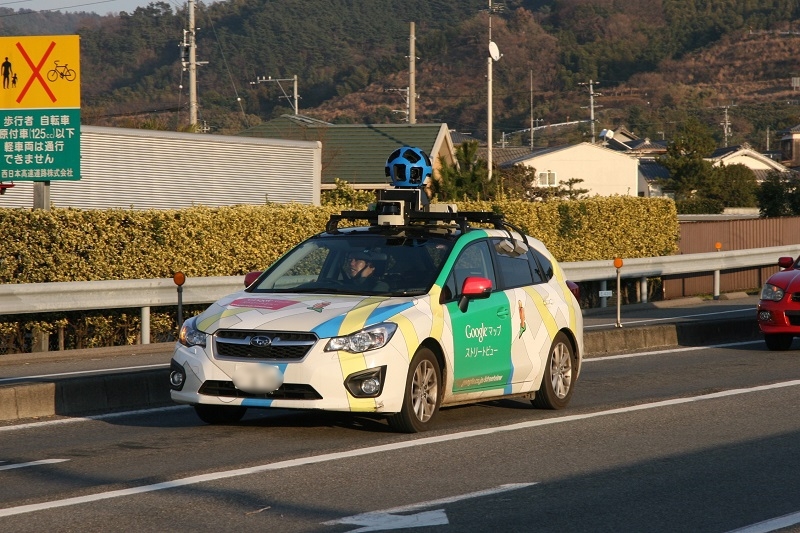 Google Map ストリートビュー撮影車と遭遇 遊んだ人の勝ち