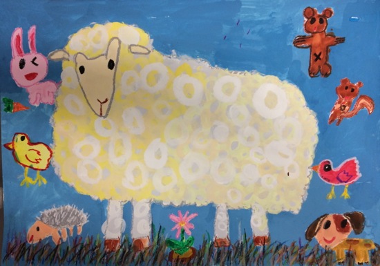 15 01 羊の絵 アトリエciel 子供絵画造形教室