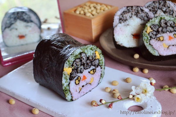 節分の恵方巻　　　Homemade Fortune Sushi Roll of Sethubun_d0025294_19422639.jpg