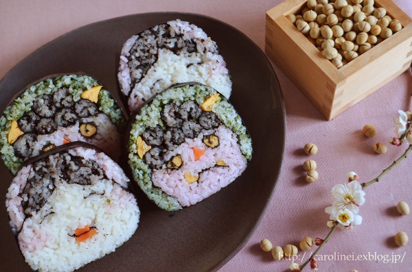 節分の恵方巻　　　Homemade Fortune Sushi Roll of Sethubun_d0025294_1942361.jpg