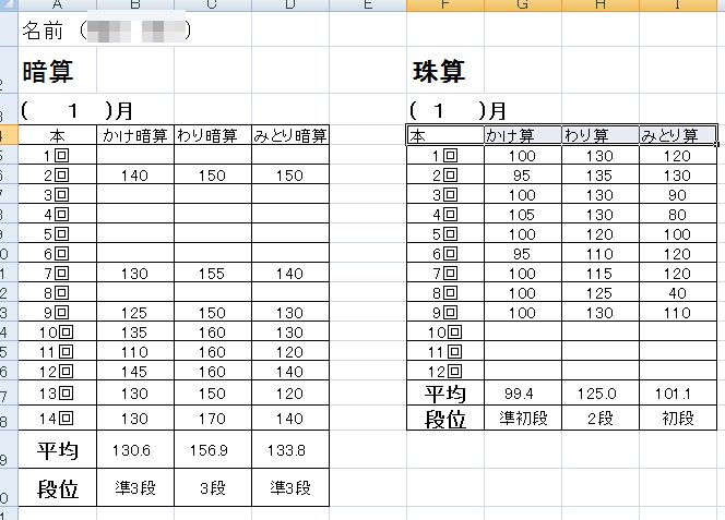 エクセルで・・・・家計簿のみなおし　＆　成績管理_a0084343_1144175.jpg