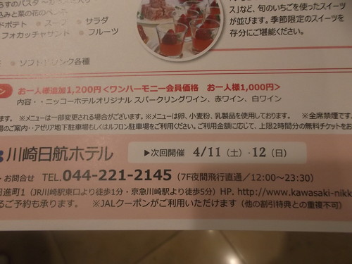 川崎日航ホテル 夜間飛行 バレンタインスイーツブッフェ_f0076001_20493873.jpg