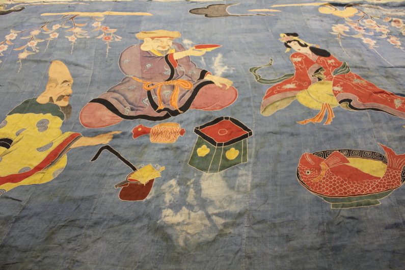 古布　木綿　麻　友禅染　幕　Japanese Antique Textile Hemp Yuzen-maku_c0325097_1259456.jpg