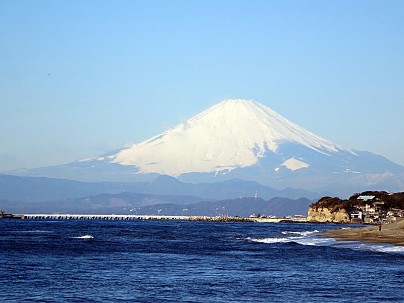 稲村ヶ崎から見えた今日の富士山 お散歩アルバム 深まる秋に