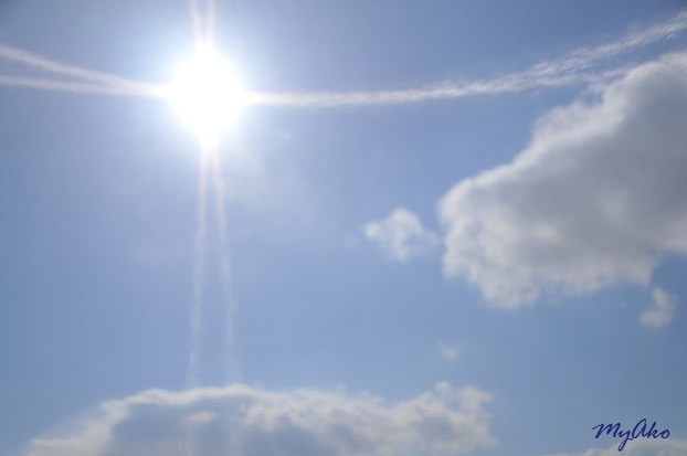 太陽から光の糸 空 太陽 雲 And 花 太陽から光の糸 空 太陽 雲 And 花