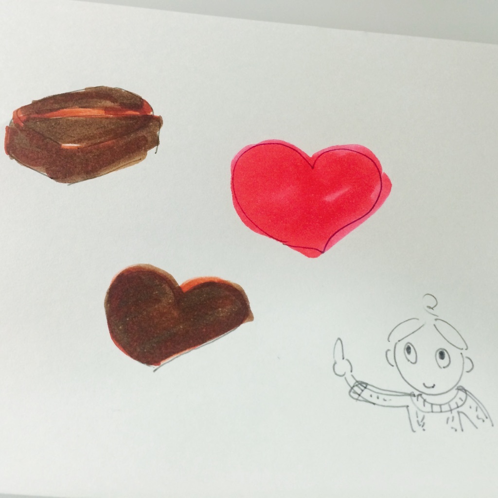 【バレンタイン】チョコレートに合わせて、つやつやカードを作りました。_f0134538_06231854.jpg