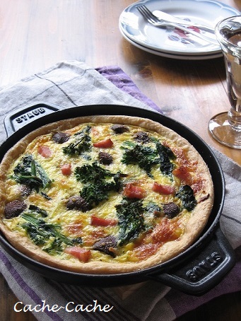 staubホットプレートで 菜の花とベーコンのキッシュ & ありがとう♪_d0319943_23423441.jpg