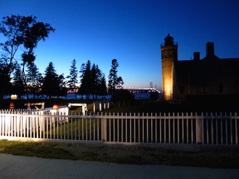 Lake Huron shoreline and Mackinac Bridge at night_a0123450_1656324.jpg