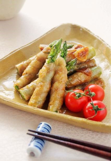 アスパラの豚肉巻きガーリック甘辛ソテー_f0168317_23312852.jpg