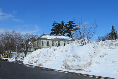 猛吹雪の翌朝の青空、米沢キャンパス風景・・・２）　２月２８日_c0075701_10212453.jpg