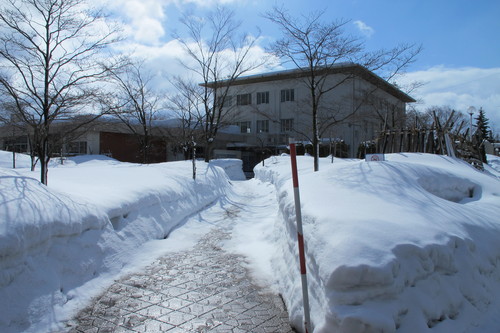 猛吹雪の翌朝の青空、米沢キャンパス風景・・・３）　２月２８日_c0075701_10281934.jpg