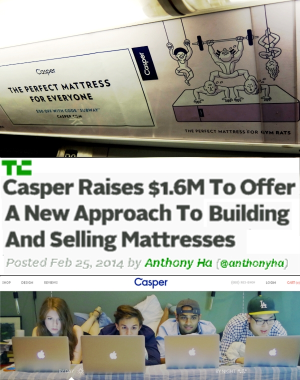 NYのベンチャー企業(Casper)のワクワク感が伝わる地下鉄ポスター_b0007805_5324594.jpg