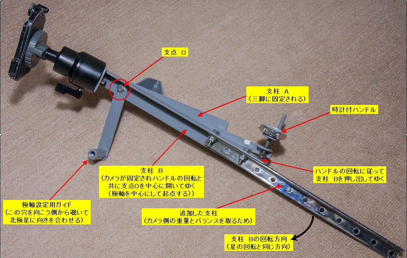 手動赤道儀 ハヤブサMKⅢ の改造 : デジカメ写真集 手動赤道儀 ハヤブサMKⅢ の改造 : デジカメ写真集