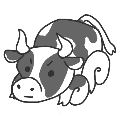 チョロ牛 考え中 動物キャラクターのブログ へなちょこstudio