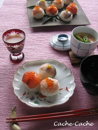ひな祭りに♪ ひとくち手まり寿司_d0319943_011740.jpg