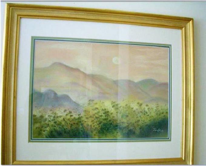 パステル画　あけぼの パステル画あけぼの