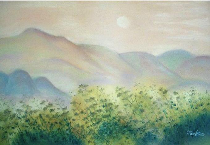 パステル画あけぼの