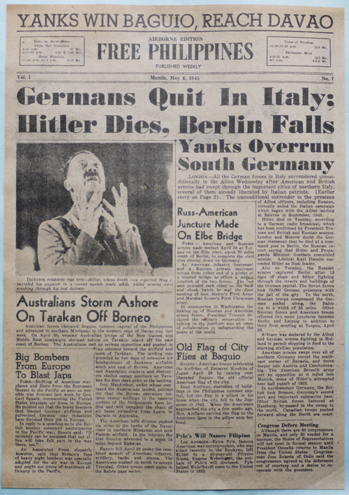【逸品】 英字新聞「FREE PHILIPPINES」No.7 1945年5月6日号 : 古書 古群 ヨーロッパ