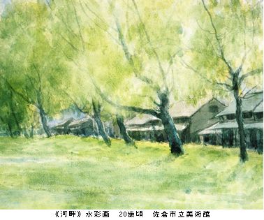 小川博史、【白い雲の日】、希少な額装用画集より、新品額装付