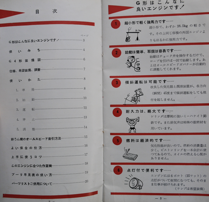 三菱メイキエンジンG4形取扱説明書 新三菱重工業(株)昭和34年 三菱メイキエンジンG4形取扱説明書 新三菱重工業(株)昭和34年