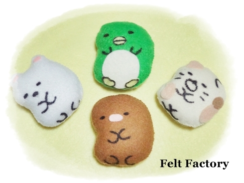 すみっコぐらしのマスコットの作り方 とんかつ ぺんぎん ねこ Maruwa Taroのfelt Factory