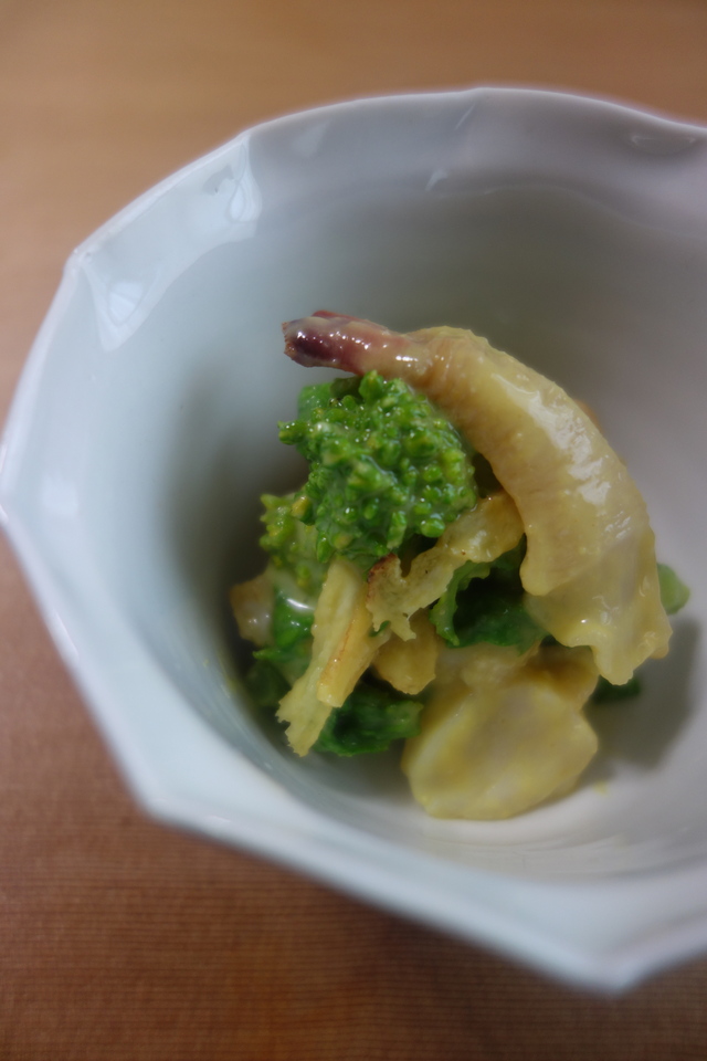 みる貝と菜の花酢味噌和え Chef Shinの日々