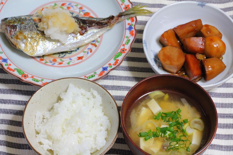 今日の献立(あじの塩焼きほか)_c0204298_19384626.jpg