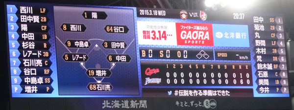 【オープン戦】vs 広島カープ　オープン戦ドームでの勝利は無でした_e0126914_23201547.jpg