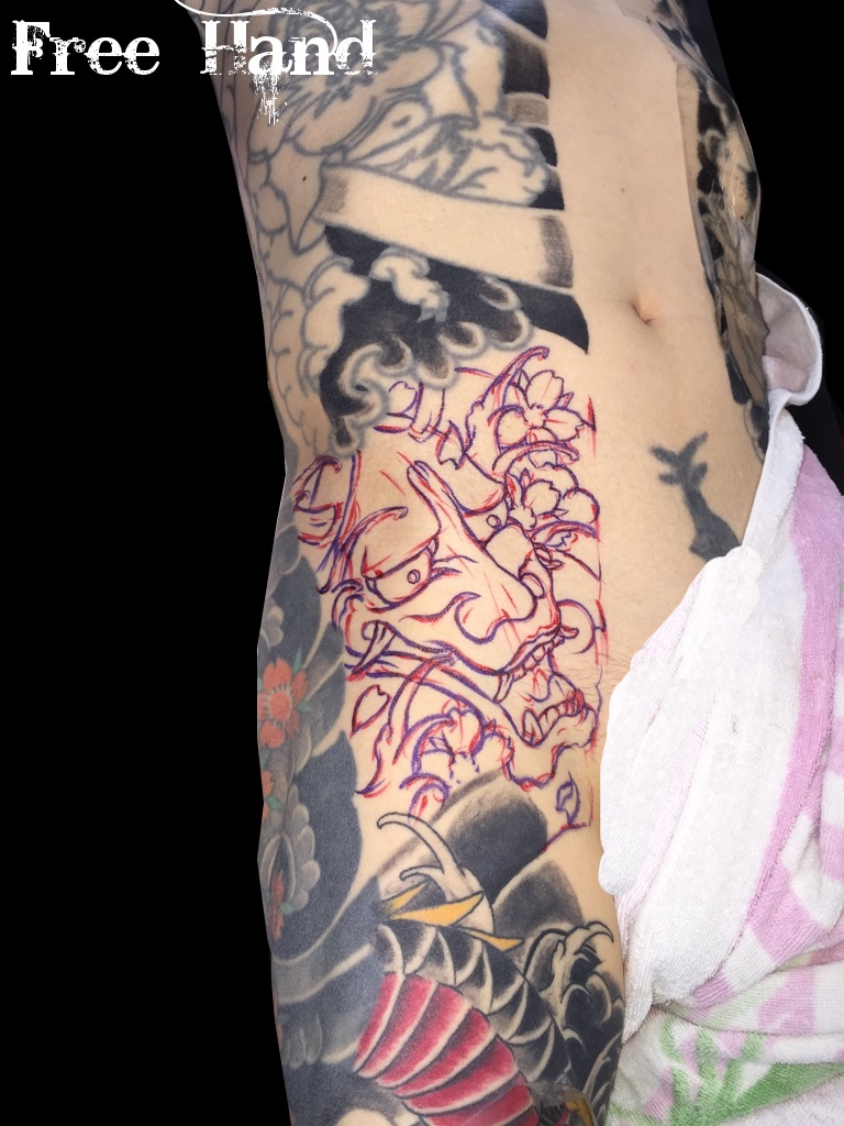 千葉 刺青 和彫り 胸割り 般若 2face Tattoo Studio Japan 千葉県木更津市 刺青処 聖針