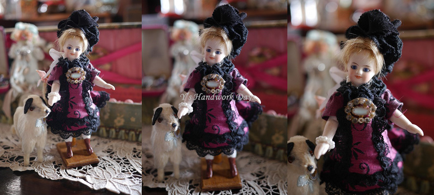 ヴィンテージ 作家物ミニョネットフレンチビスクドール キャシー