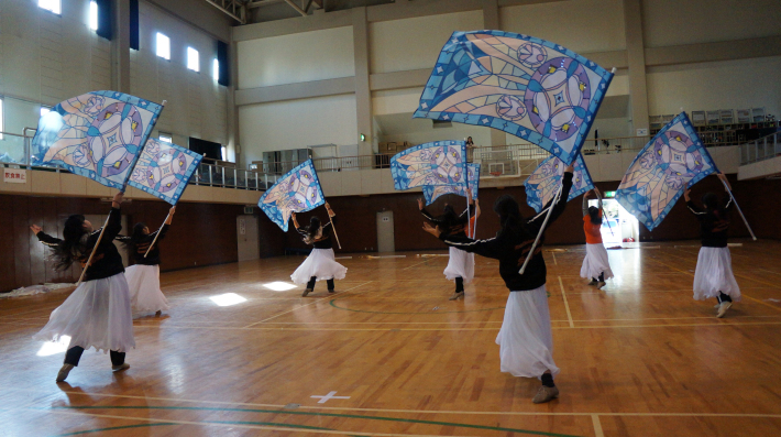 カラーガード全国大会 Sanyo Bandの素顔 カラーガード全国大会 Sanyo Bandの素顔