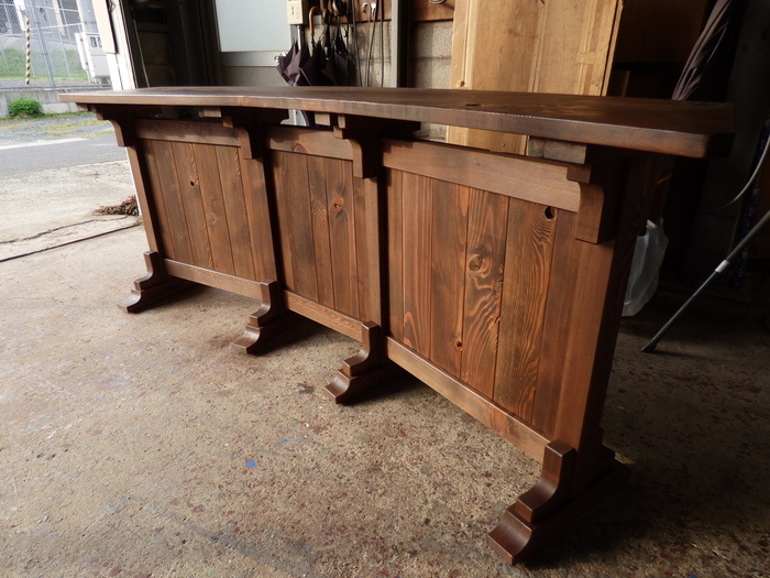 カウンター材 　天板　テーブル 樟/クス 1400x610x45mm 天然木カウンターテーブル・キッチン