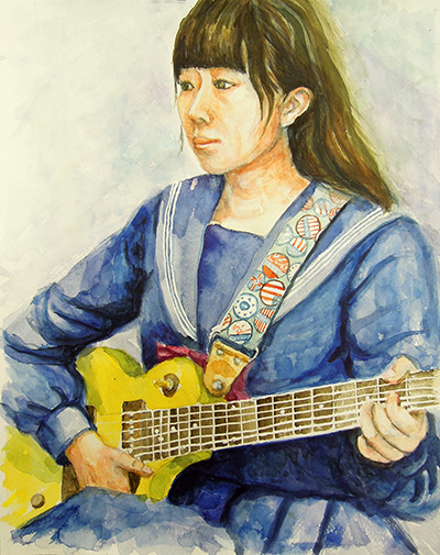 一般クラス３月のテーマ「エレキギターを弾く女子像」の作品ご紹介_b0212226_22362211.jpg