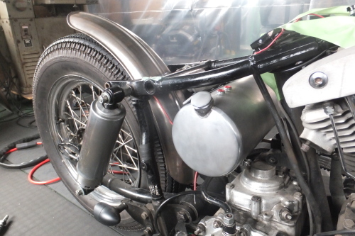 1981FXS ショベルヘッド リア周り作製 バレルオイルタンク 1981FXS ショベルヘッド リア周り作製 バレルオイルタンク