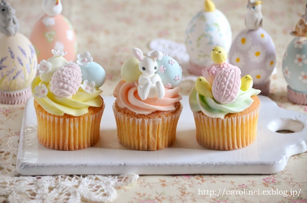 イースターカップケーキ Happy Easter Homemade Easter Cupcakes お茶の時間にしましょうか キャロ ローラのちいさなまいにち Caroline Laura S Tea Break