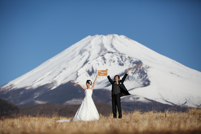 富士山の結婚前撮り写真 富士山の結婚式 Petite Rose