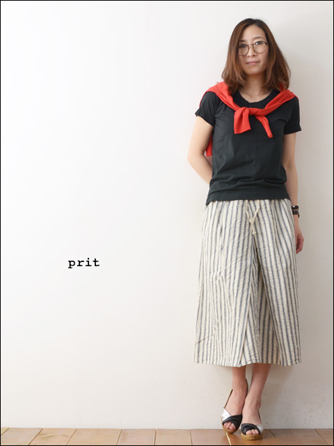 prit [プリット] 16/1リネンコットンヘリンボーンストライプタックスカート [72515] LADY\'S_f0051306_137728.jpg