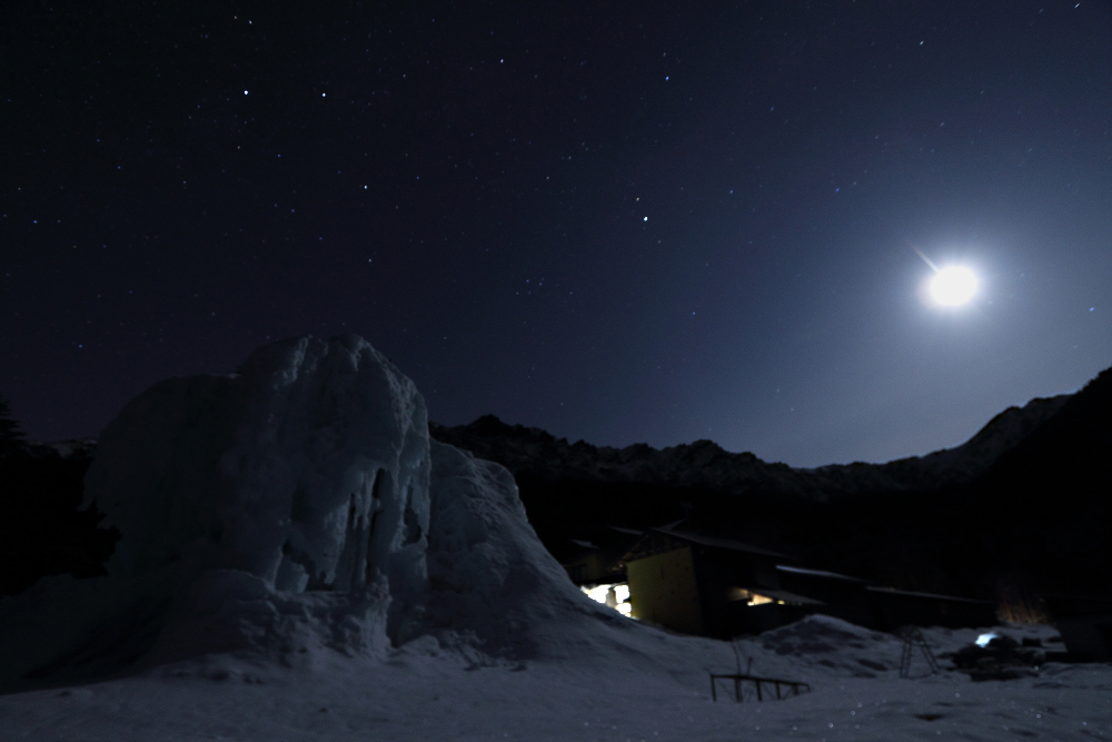 早春の月夜　-赤岳鉱泉-_c0032494_2185913.jpg