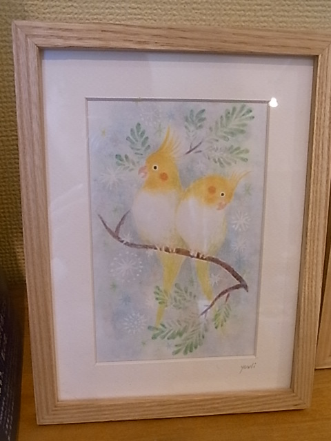 鳥展、セキセイインコ・オカメインコたっぷりご紹介、常設新作と松岡文個展_d0322493_1564828.jpg