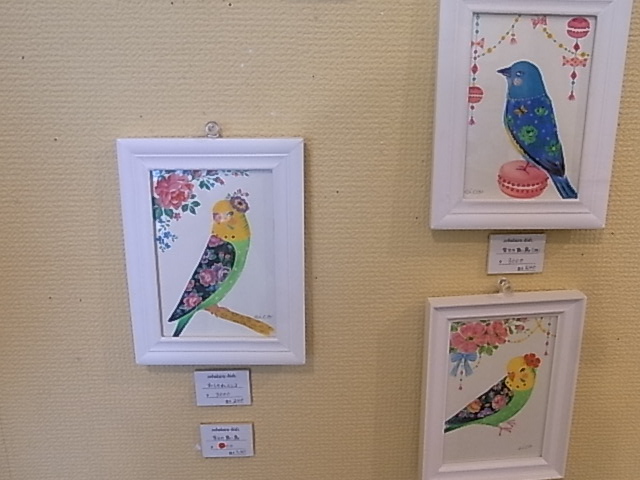 鳥展、セキセイインコ・オカメインコたっぷりご紹介、常設新作と松岡文個展_d0322493_1571570.jpg