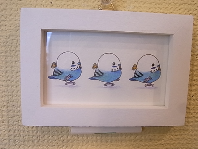 鳥展、セキセイインコ・オカメインコたっぷりご紹介、常設新作と松岡文個展_d0322493_1581283.jpg