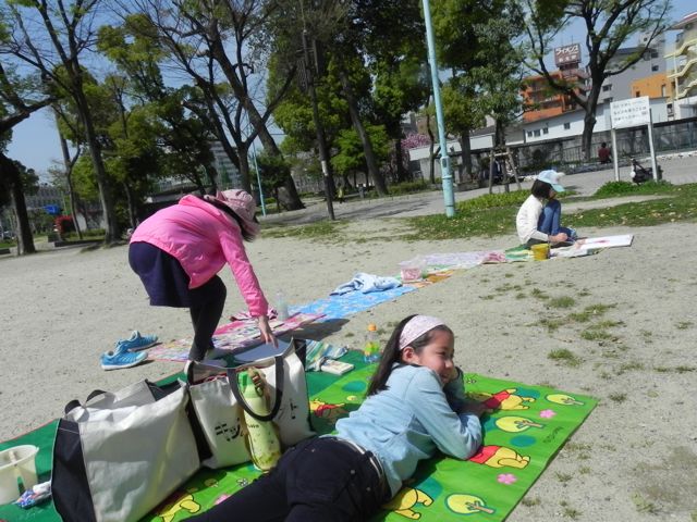 八重桜で写生会_d0076558_610067.jpg