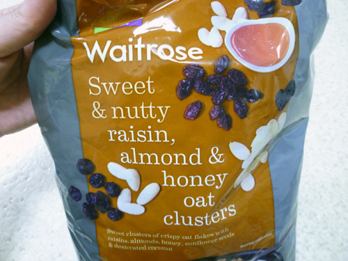 Waitrose Sweet&nutty raisin, almond&honey oat clusters_c0152767_2254970.jpg