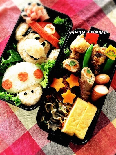 キャラ弁 マリオ キノピオ おなかいっぱい ゆめいっぱい 男子ふたり 姫の子育て日記