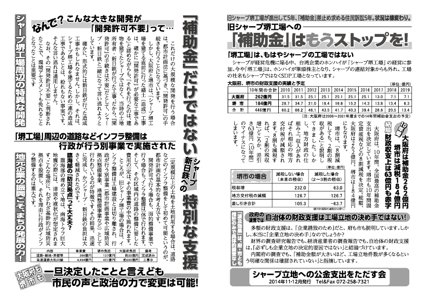 シャープ立地への公金支出をただす会 シャープ立地への公金支出をただす会