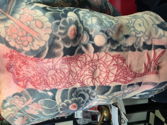 千葉 和彫り 刺青 胸割り 龍 2face Tattoo Studio Japan 千葉県木更津市 刺青処 聖針