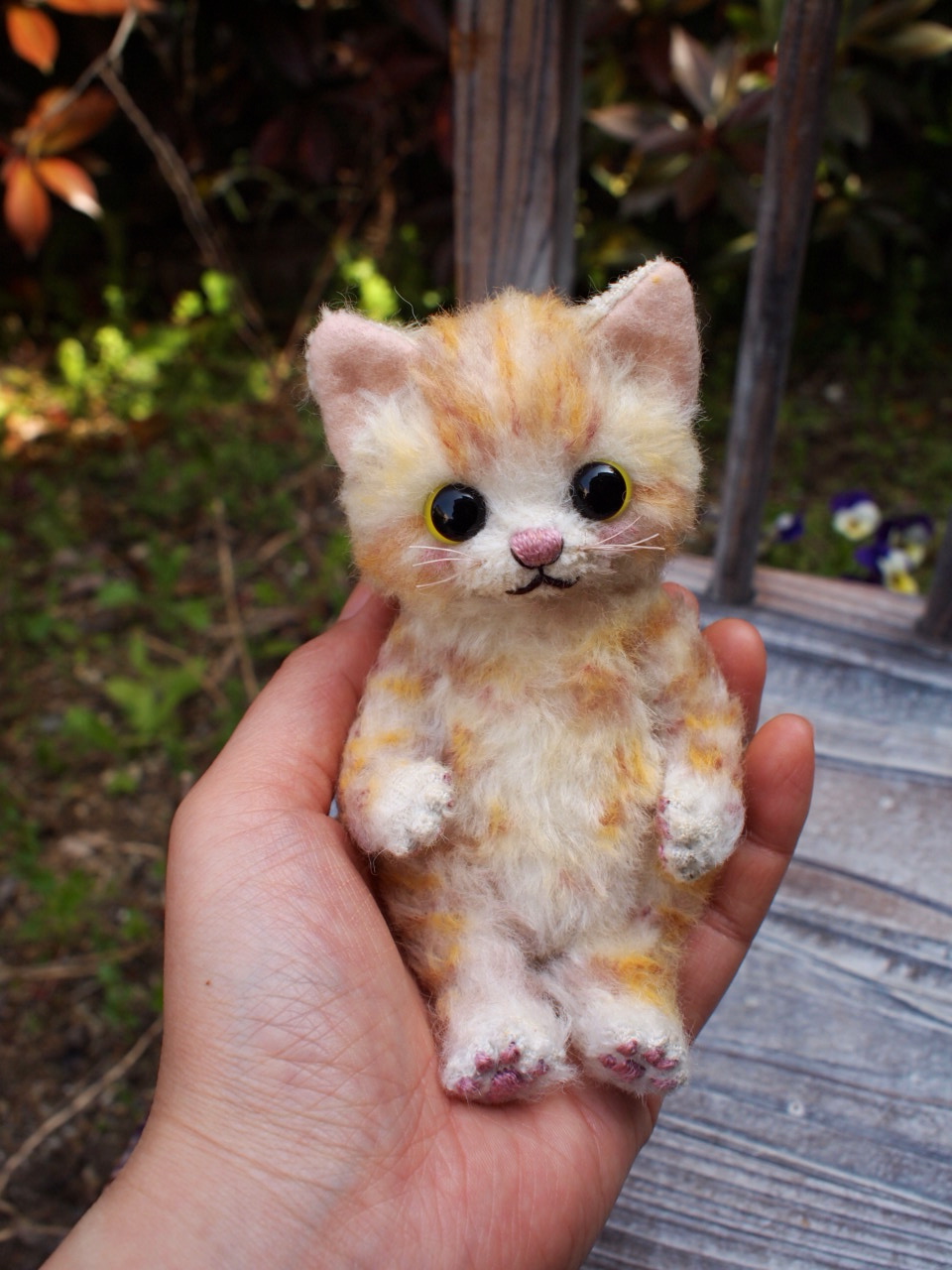 オーダー 14ｃｍサイズの白ベンガルにゃん ネコベア