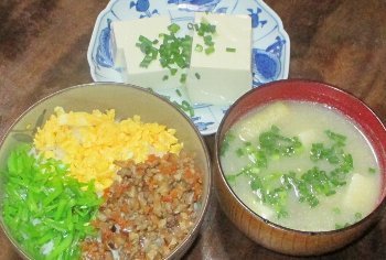 ４月３０日「三色丼定食」_f0003283_22395833.jpg