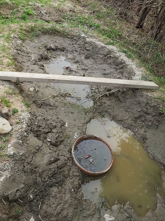 初めての池掃除そして補修 あいやばばライフ 初めての池掃除そして補修 あいやばばライフ