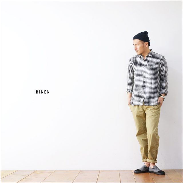 RINEN [リネン] 80/1リネン平織ギンガムチェックレギュラーカラーシャツ [34525] MEN\'S_f0051306_20123172.jpg